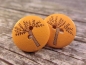 Preview: Baum Knopf Ohrstecker Holz Button wood tree orange